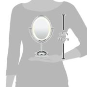 Conair Oval Double-Sided Lighted Makeup Mirror, Polished Chrome Finish