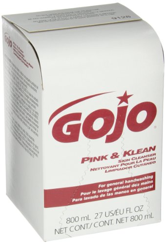 GOJO 9128-12 Pink and Klean Skin Cleanser, 800 mL Refill (Pack of 12)