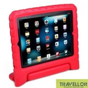 Travellor Hot Kid’s Freindly Freestanding Handle Case for Ipad 2/3/4 Ipad Air Ipad Mini (Original & Retina)- Sandproof Dustproof Shockproof (iPad mini (Retina/2012), Red)