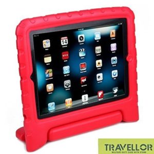 Travellor Hot Kid's Freindly Freestanding Handle Case for Ipad 2/3/4 Ipad Air Ipad Mini (Original & Retina)- Sandproof Dustproof Shockproof (iPad mini (Retina/2012), Red)