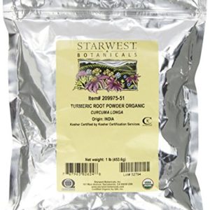Starwest Botanicals Organic Turmeric Root Powder, 1 lb Bags (Pack of 2)