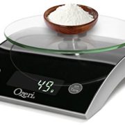 Ozeri The Epicurean LED Kitchen Scale with Removable Glass Weighing Platform, 18-Pound, Black