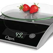 Ozeri The Epicurean LED Kitchen Scale with Removable Glass Weighing Platform, 18-Pound, Black