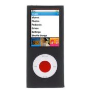 Premium Bundle for iPod Nano 4th Generation: Silicone Skin Case Cover Protection + USB Car Auto DC Charger + USB Travel Home AC Charger + Full body Screen Protector, Black