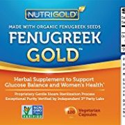 Organic Fenugreek GOLD – 750 mg, 120 Vegetarian Capsules (GMO-free, Preservative-free, Allergen-free Organic Fenugreek Seed Powder in Veg. Capsules for Breastfeeding)