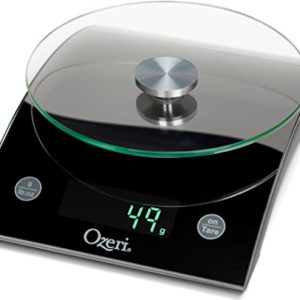 Ozeri The Epicurean LED Kitchen Scale with Removable Glass Weighing Platform, 18-Pound, Black