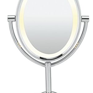 Conair Oval Double-Sided Lighted Makeup Mirror, Polished Chrome Finish